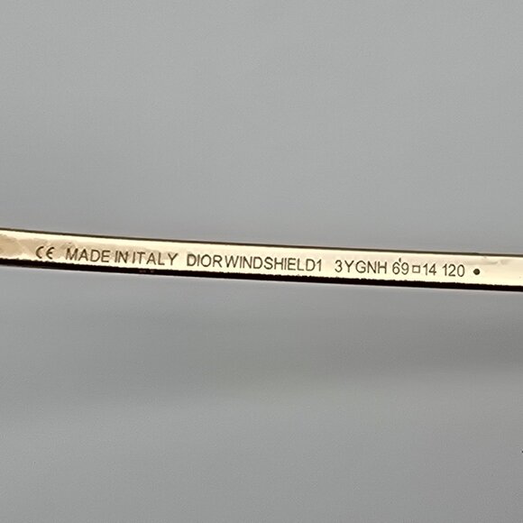 Christian Dior Diorwindshield1 Gold Frame Silver Mirror Aviator Y2K Sunglasses - Picture 8 of 15